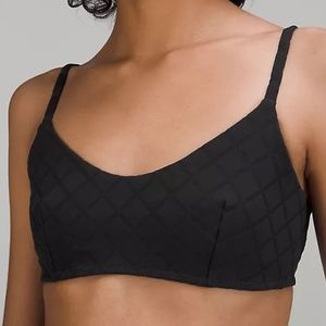 Lululemon Diamond Grid Swim Top A/B Cups Black Size 4
